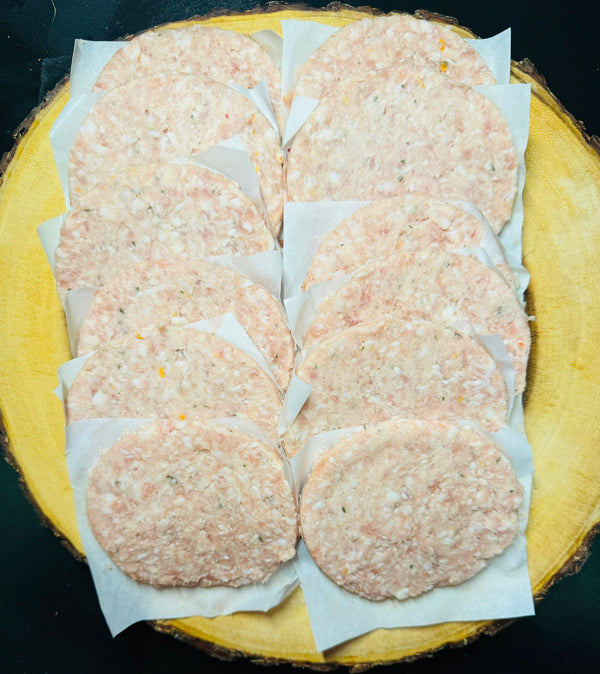 £10 Tray Pork And Apple Burgers